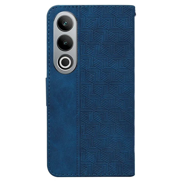 For OnePlus Nord CE4 5G Case Stand Shockproof PU Leather Geometry Phone Cover
