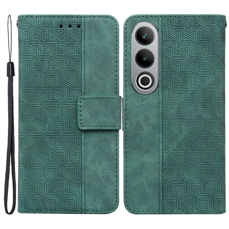 For OnePlus Nord CE4 5G Case Stand Shockproof PU Leather Geometry Phone Cover