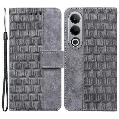 For OnePlus Nord CE4 5G Case Stand Shockproof PU Leather Geometry Phone Cover