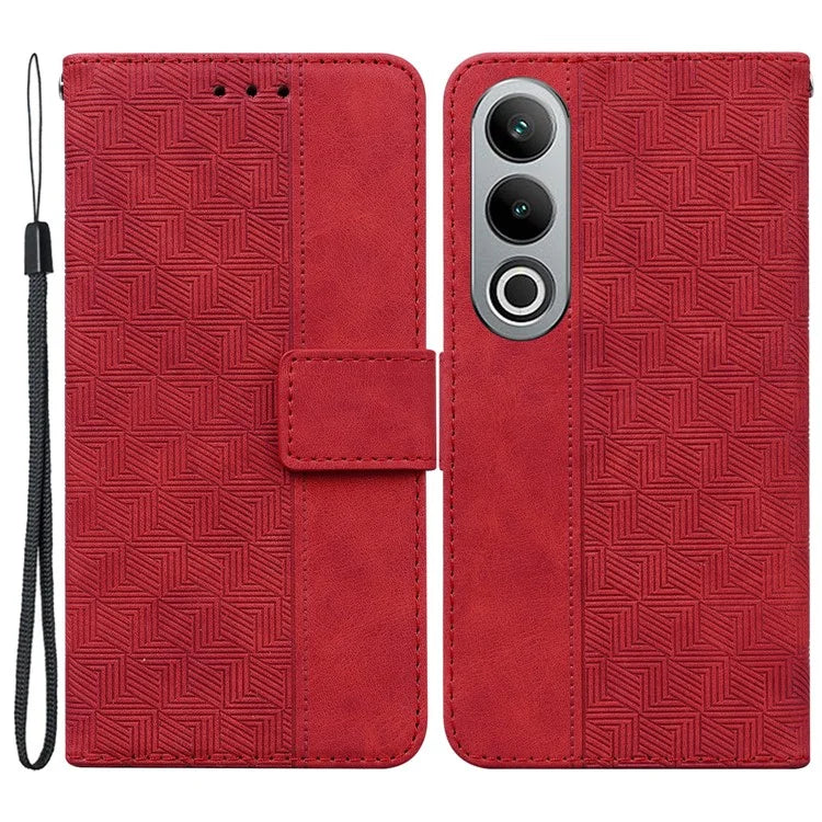 For OnePlus Nord CE4 5G Case Stand Shockproof PU Leather Geometry Phone Cover