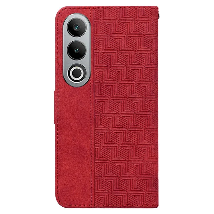 For OnePlus Nord CE4 5G Case Stand Shockproof PU Leather Geometry Phone Cover