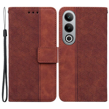 For OnePlus Nord CE4 5G Case Stand Shockproof PU Leather Geometry Phone Cover