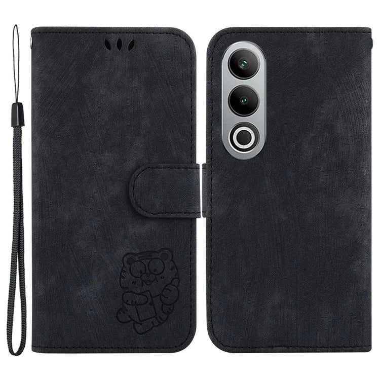 For OnePlus Nord CE4 5G Case Cute Tiger Pattern Phone Leather Cover with Strap
