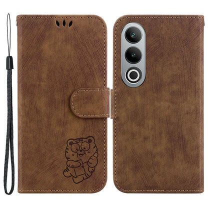 For OnePlus Nord CE4 5G Case Cute Tiger Pattern Phone Leather Cover with Strap