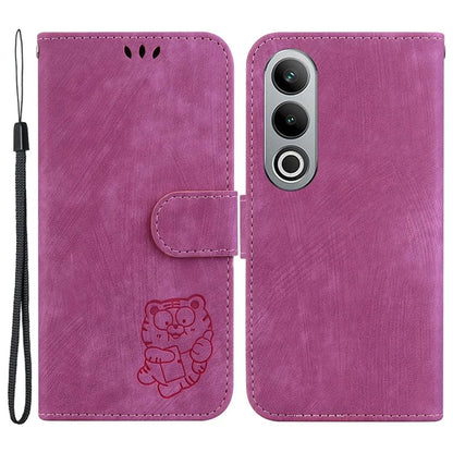 For OnePlus Nord CE4 5G Case Cute Tiger Pattern Phone Leather Cover with Strap