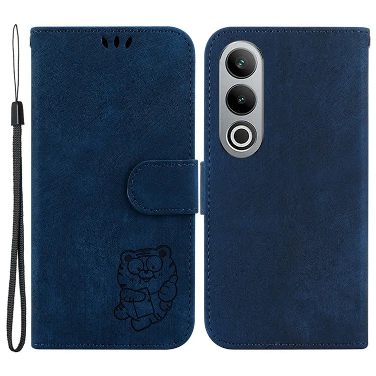 For OnePlus Nord CE4 5G Case Cute Tiger Pattern Phone Leather Cover with Strap