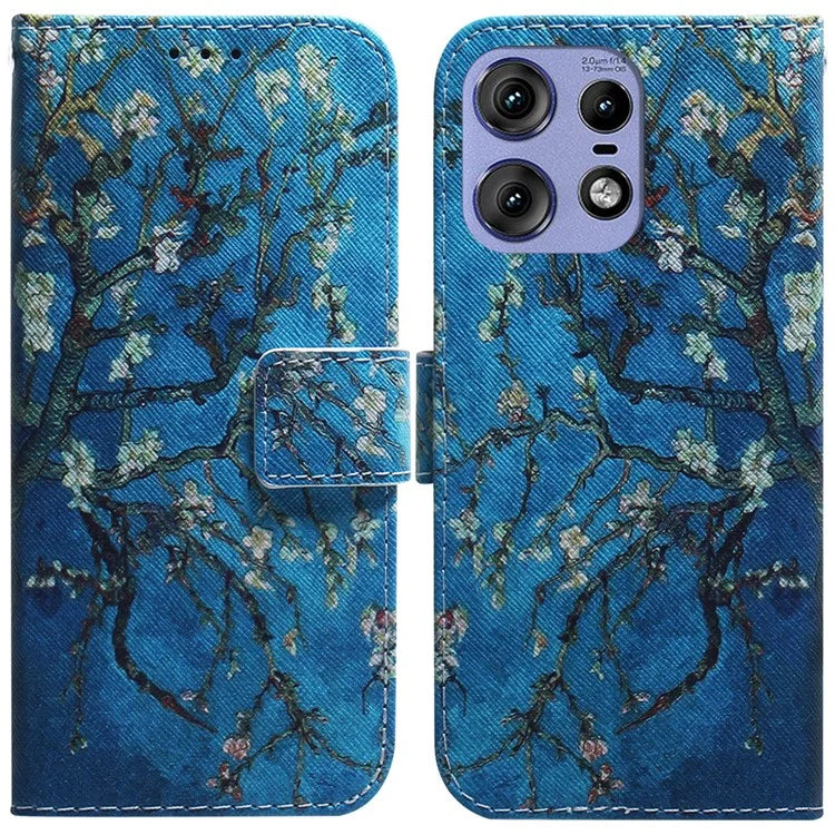 For Motorola Edge 50 Pro 5G Phone Case Pattern Print PU Leather Wallet Cover