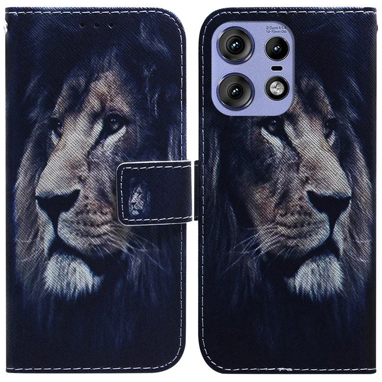 For Motorola Edge 50 Pro 5G Phone Case Pattern Print PU Leather Wallet Cover