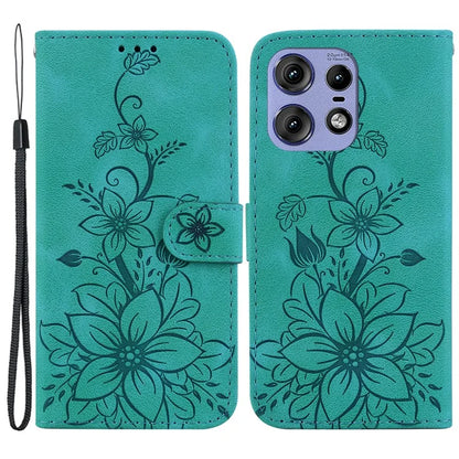 For Motorola Edge 50 Pro 5G Case Wallet Stand Flower Imprinted Leather Cover