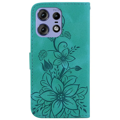 For Motorola Edge 50 Pro 5G Case Wallet Stand Flower Imprinted Leather Cover