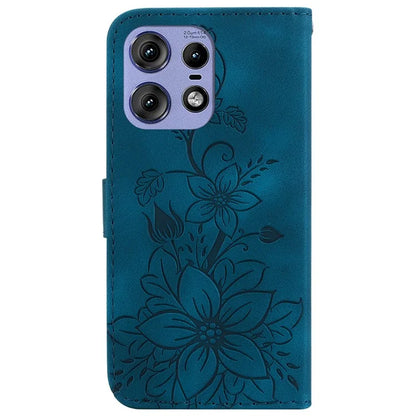 For Motorola Edge 50 Pro 5G Case Wallet Stand Flower Imprinted Leather Cover