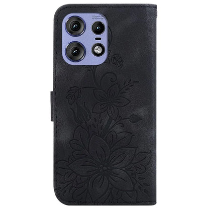 For Motorola Edge 50 Pro 5G Case Wallet Stand Flower Imprinted Leather Cover