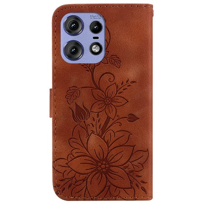 For Motorola Edge 50 Pro 5G Case Wallet Stand Flower Imprinted Leather Cover