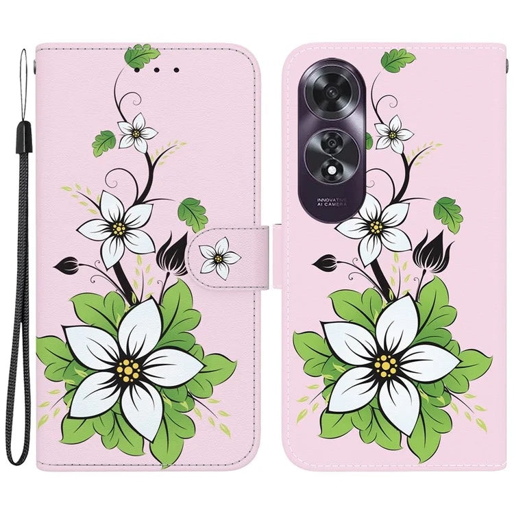For Oppo A60 4G Wallet Case Pattern Print Anti-Drop Leather Phone Cover