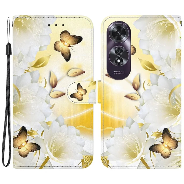 For Oppo A60 4G Wallet Case Pattern Print Anti-Drop Leather Phone Cover