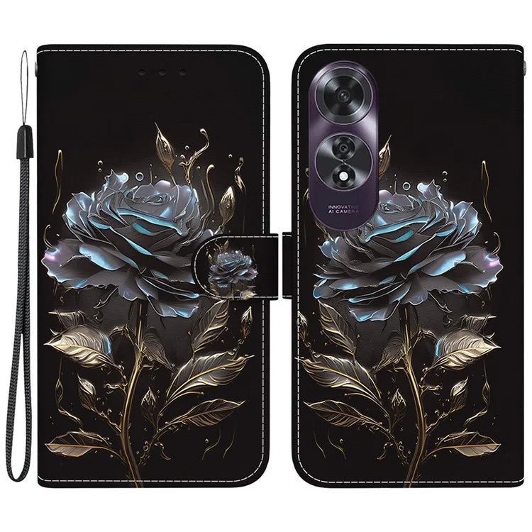 For Oppo A60 4G Wallet Case Pattern Print Anti-Drop Leather Phone Cover