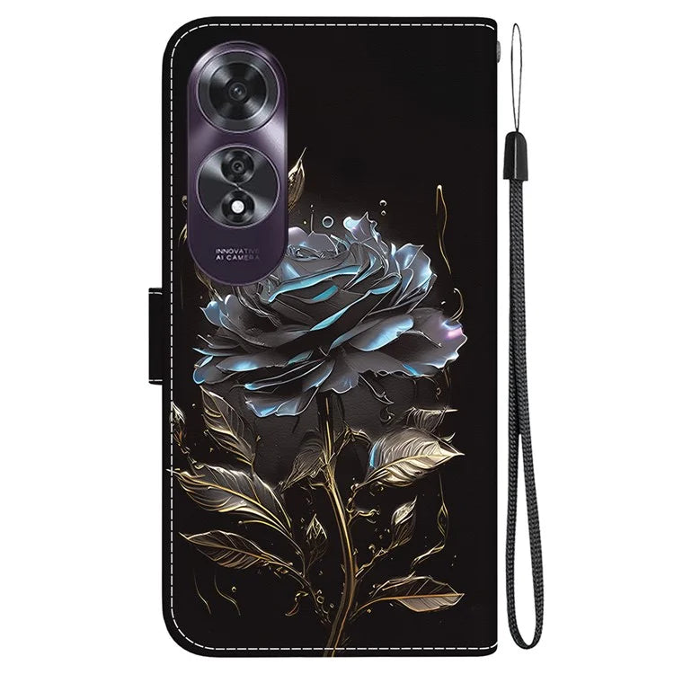 For Oppo A60 4G Wallet Case Pattern Print Anti-Drop Leather Phone Cover