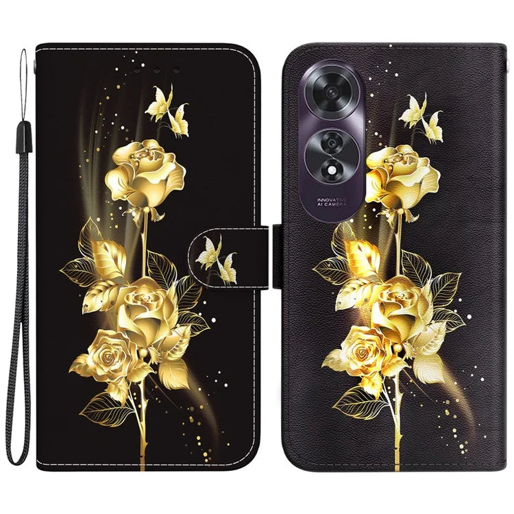 For Oppo A60 4G Wallet Case Pattern Print Anti-Drop Leather Phone Cover