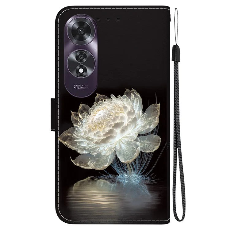 For Oppo A60 4G Wallet Case Pattern Print Anti-Drop Leather Phone Cover