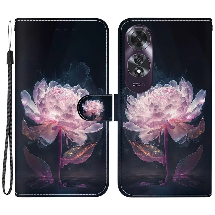 For Oppo A60 4G Wallet Case Pattern Print Anti-Drop Leather Phone Cover