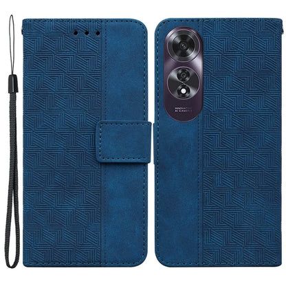 For Oppo A60 4G Shockproof Case Geometry PU Leather Phone Cover with Wallet