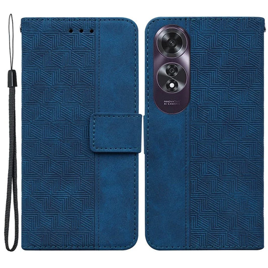 For Oppo A60 4G Shockproof Case Geometry PU Leather Phone Cover with Wallet