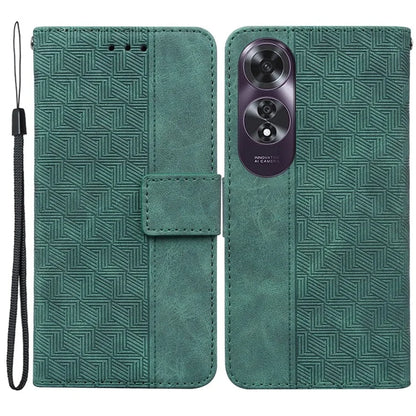 For Oppo A60 4G Shockproof Case Geometry PU Leather Phone Cover with Wallet