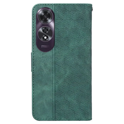 For Oppo A60 4G Shockproof Case Geometry PU Leather Phone Cover with Wallet