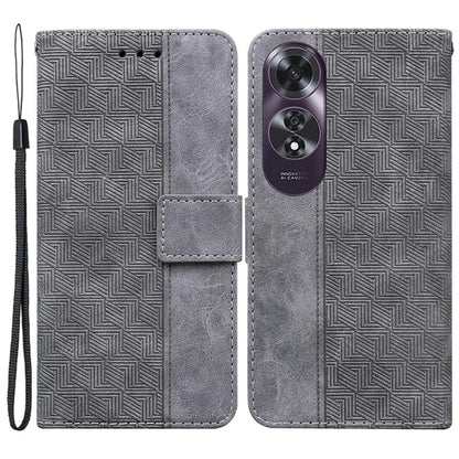 For Oppo A60 4G Shockproof Case Geometry PU Leather Phone Cover with Wallet