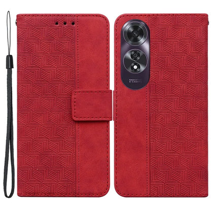 For Oppo A60 4G Shockproof Case Geometry PU Leather Phone Cover with Wallet