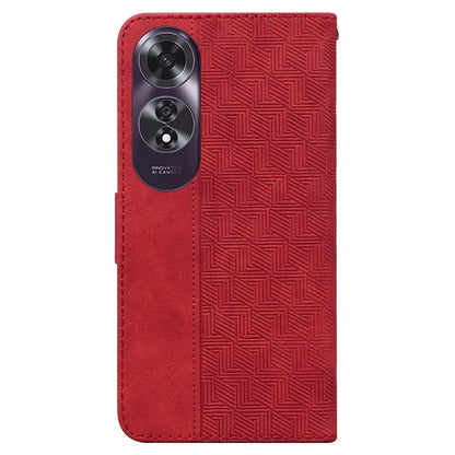 For Oppo A60 4G Shockproof Case Geometry PU Leather Phone Cover with Wallet