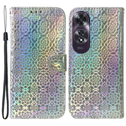 For Oppo A60 4G Case Dazzling Flower PU Leather Flip Protective Phone Cover