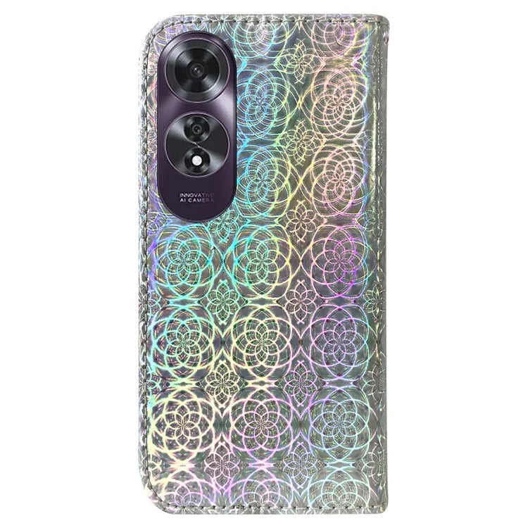 For Oppo A60 4G Case Dazzling Flower PU Leather Flip Protective Phone Cover
