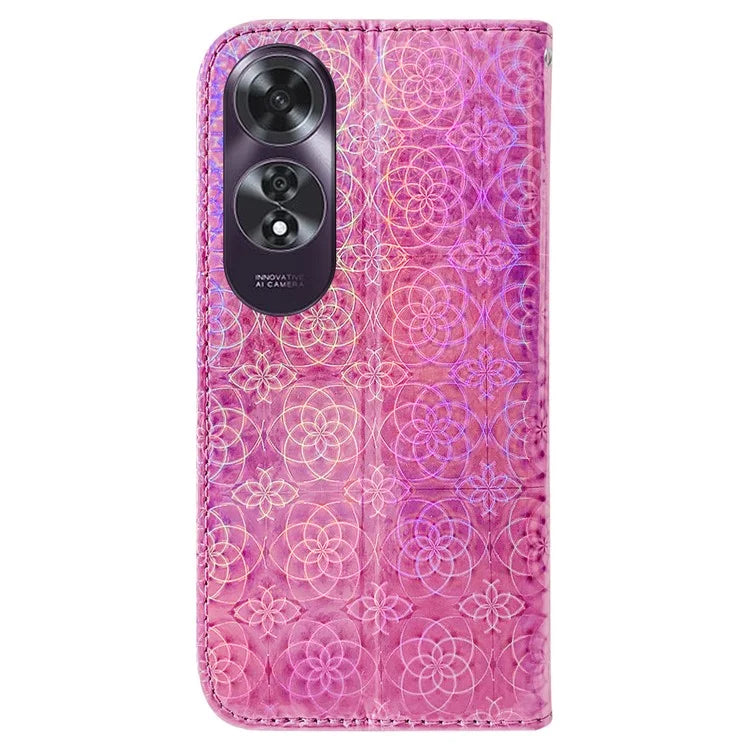 For Oppo A60 4G Case Dazzling Flower PU Leather Flip Protective Phone Cover