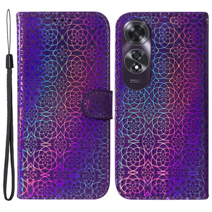 For Oppo A60 4G Case Dazzling Flower PU Leather Flip Protective Phone Cover