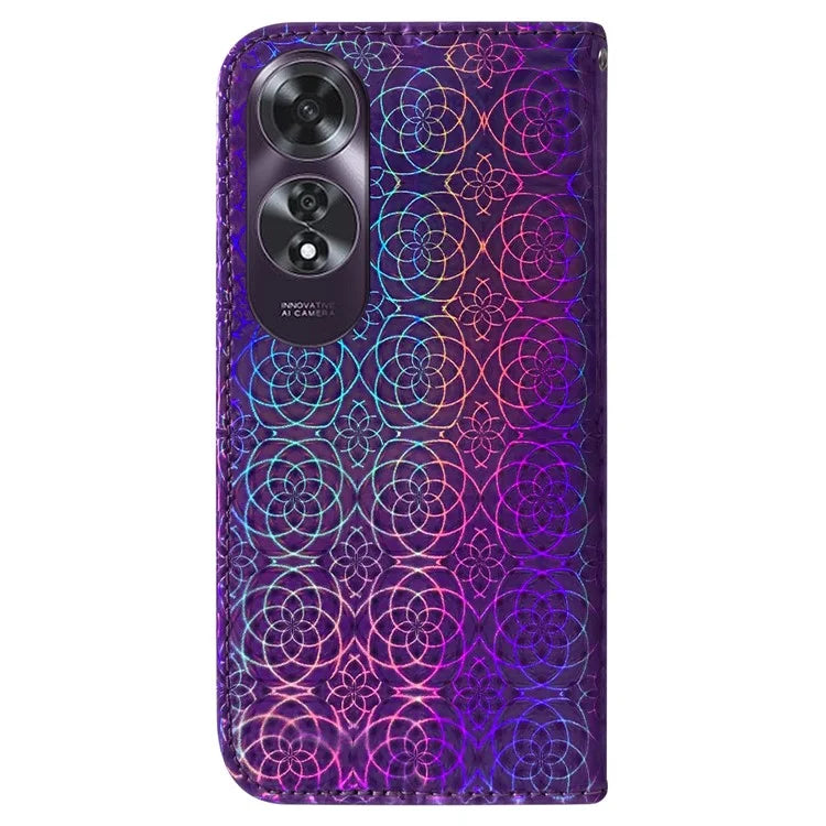 For Oppo A60 4G Case Dazzling Flower PU Leather Flip Protective Phone Cover