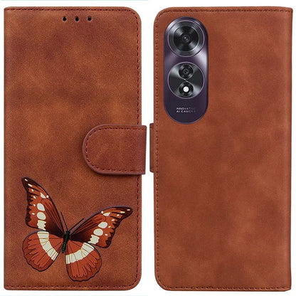 For Oppo A60 4G Case Butterfly Printed PU Leather Stand Function Phone Cover