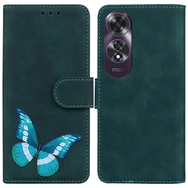 For Oppo A60 4G Case Butterfly Printed PU Leather Stand Function Phone Cover