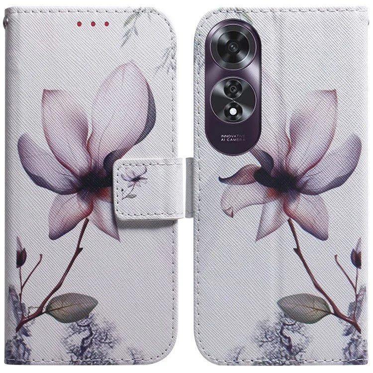 For Oppo A60 4G Case Pattern Print Anti-Scratch PU Leather Wallet Phone Cover