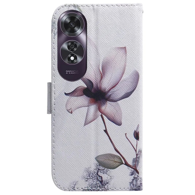 For Oppo A60 4G Case Pattern Print Anti-Scratch PU Leather Wallet Phone Cover