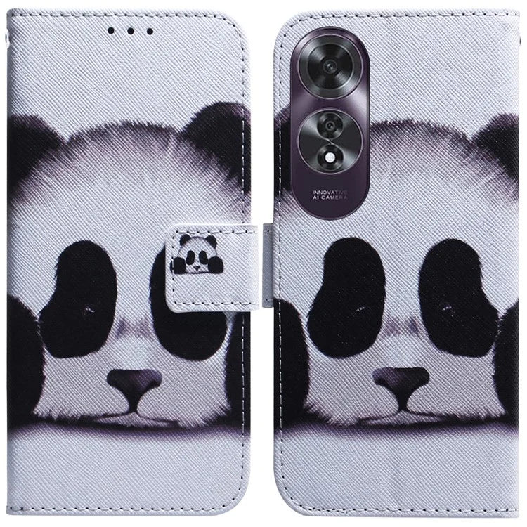 For Oppo A60 4G Case Pattern Print Anti-Scratch PU Leather Wallet Phone Cover