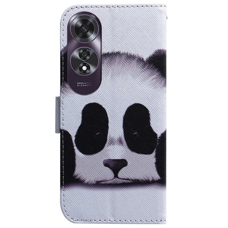 For Oppo A60 4G Case Pattern Print Anti-Scratch PU Leather Wallet Phone Cover