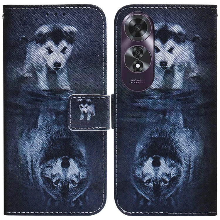 For Oppo A60 4G Case Pattern Print Anti-Scratch PU Leather Wallet Phone Cover