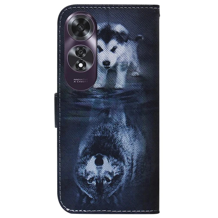 For Oppo A60 4G Case Pattern Print Anti-Scratch PU Leather Wallet Phone Cover