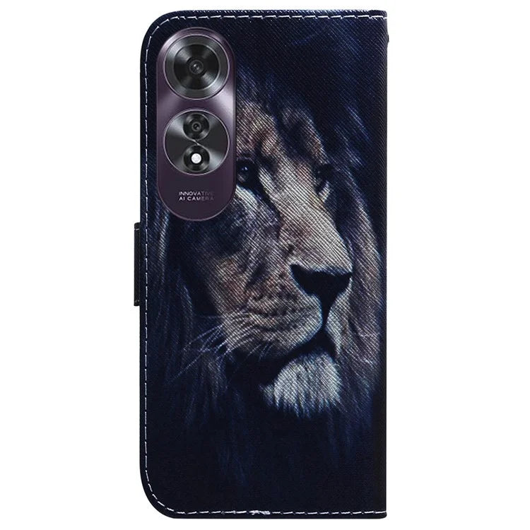 For Oppo A60 4G Case Pattern Print Anti-Scratch PU Leather Wallet Phone Cover