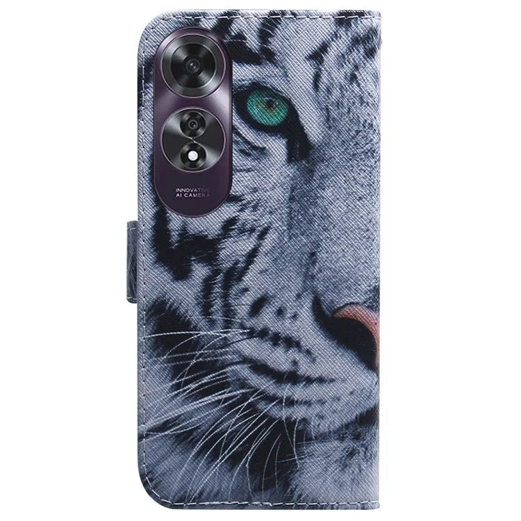 For Oppo A60 4G Case Pattern Print Anti-Scratch PU Leather Wallet Phone Cover