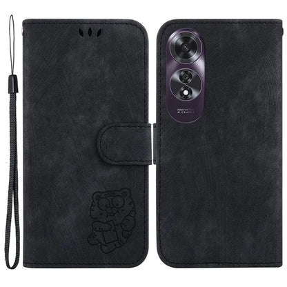 For Oppo A60 4G Case Wallet PU Leather Flip Phone Cover Cute Tiger Pattern
