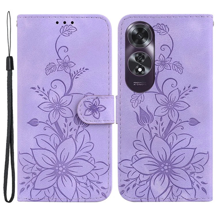 For Oppo A60 4G Case Wallet Floral Pattern PU Leather Magnetic Clasp Phone Cover