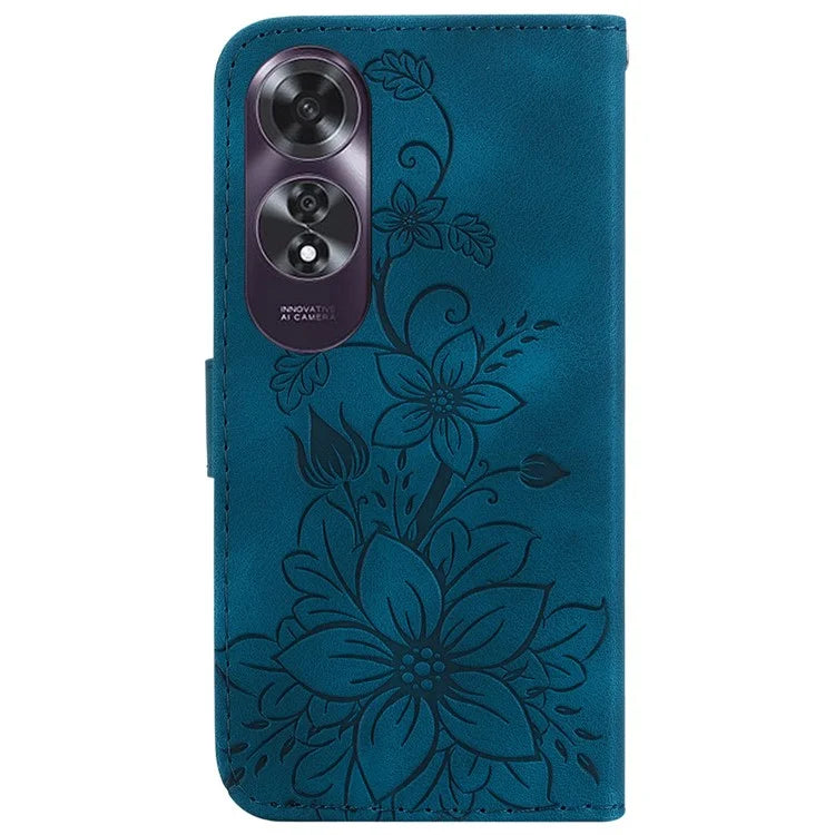For Oppo A60 4G Case Wallet Floral Pattern PU Leather Magnetic Clasp Phone Cover