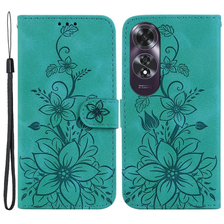 For Oppo A60 4G Case Wallet Floral Pattern PU Leather Magnetic Clasp Phone Cover